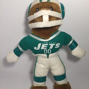 Vintage Plush Toy Collectible New York Jets #00 Bear with Helmet no Football